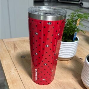Corkcicle Georgia Bulldogs Red Tumbler with Black Dots